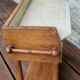 Old wooden children's toilet table and marble top