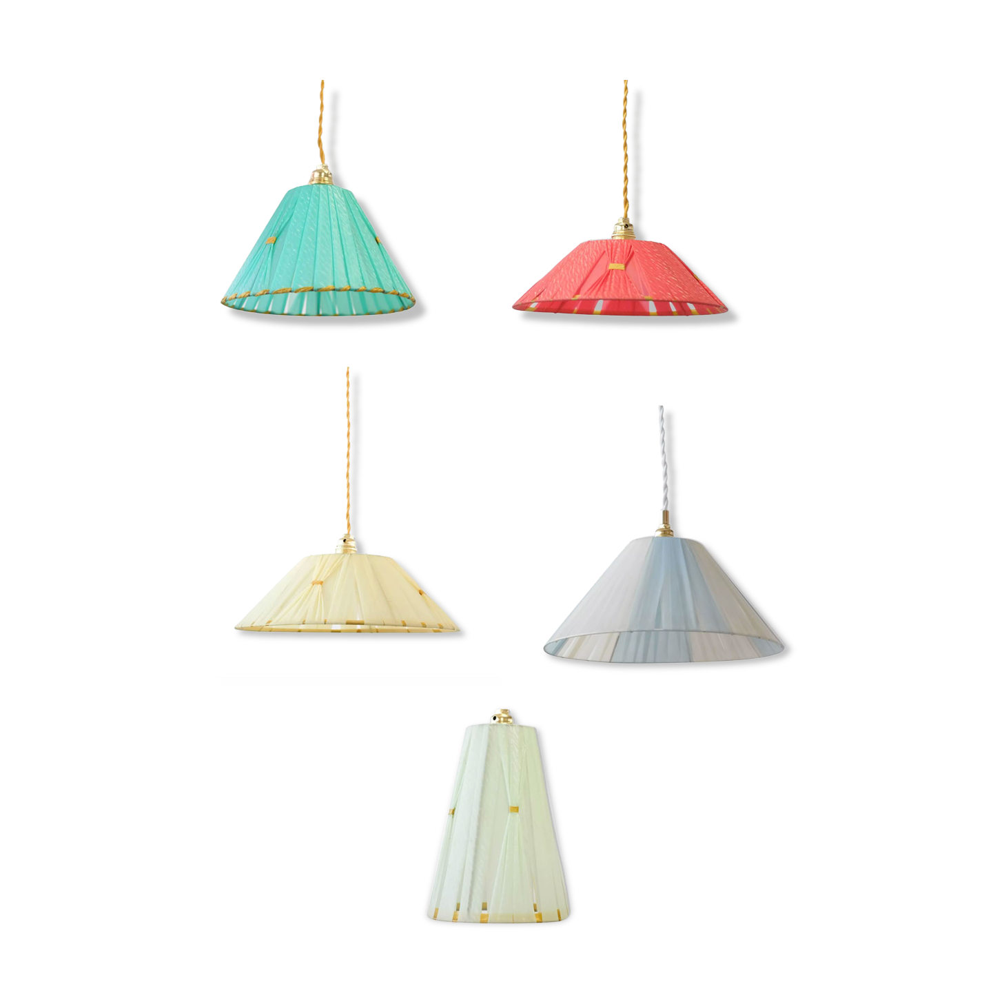 5 ribbon hanging lamps