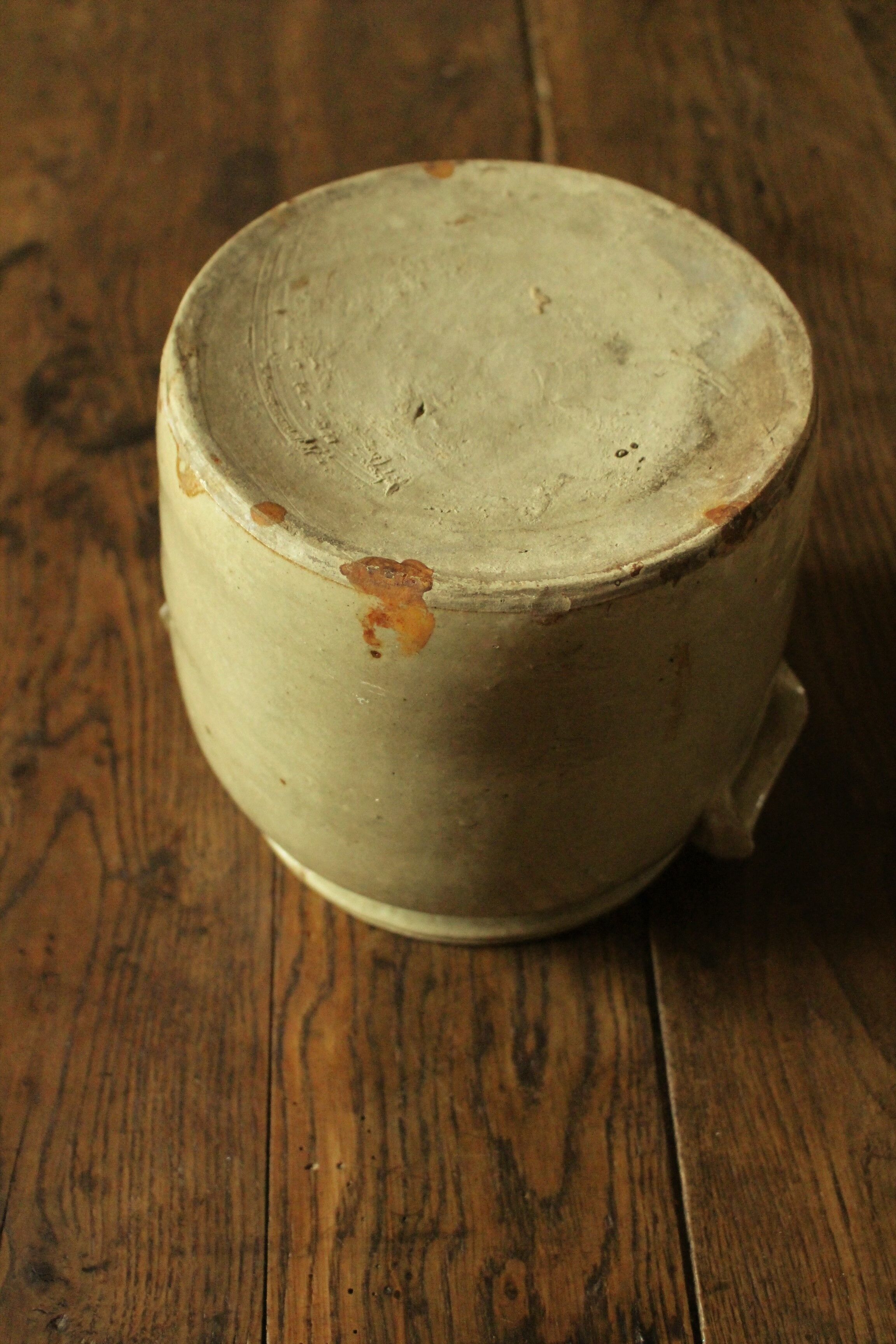 Grey glazed stoneware pot two handles 5 L
