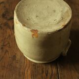 Grey glazed stoneware pot two handles 5 L