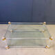 Vintage lucite and brass coffee table, 1970s