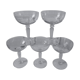 Lot of 5 60s chiseled crystal champagne glasses