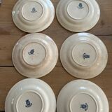 6 antique dessert plates, ironstone Gien Chardons