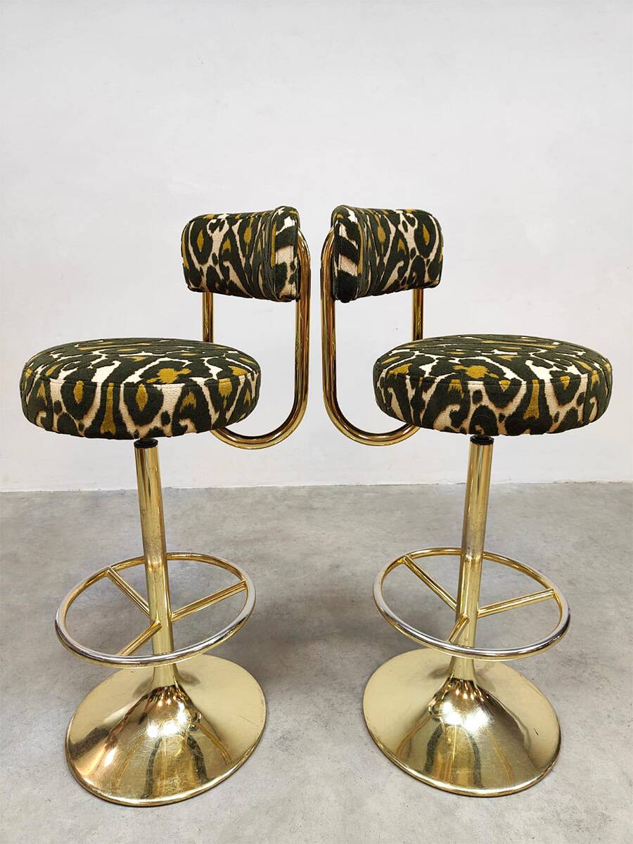 Swedish vintage design Borje Johanson Cobra barstools Pierre Frey