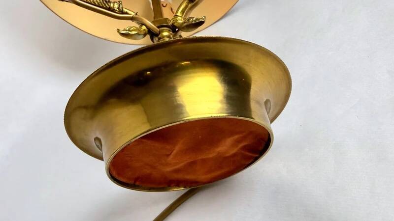 Bronze bouillotte lamp, Empire style, with dimmer switch.
