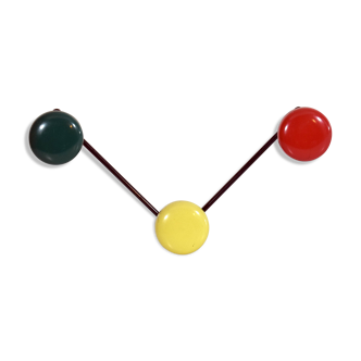 Metal coat rack, 3 color pads, 1950s