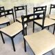 6 black lacquered wooden chairs
