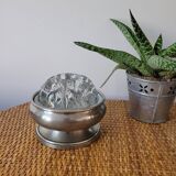 Reims glass flower vase with tin support