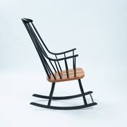 Fauteuil à bascule danois Lena Larsson Grandessa du milieu du siècle, années 1950