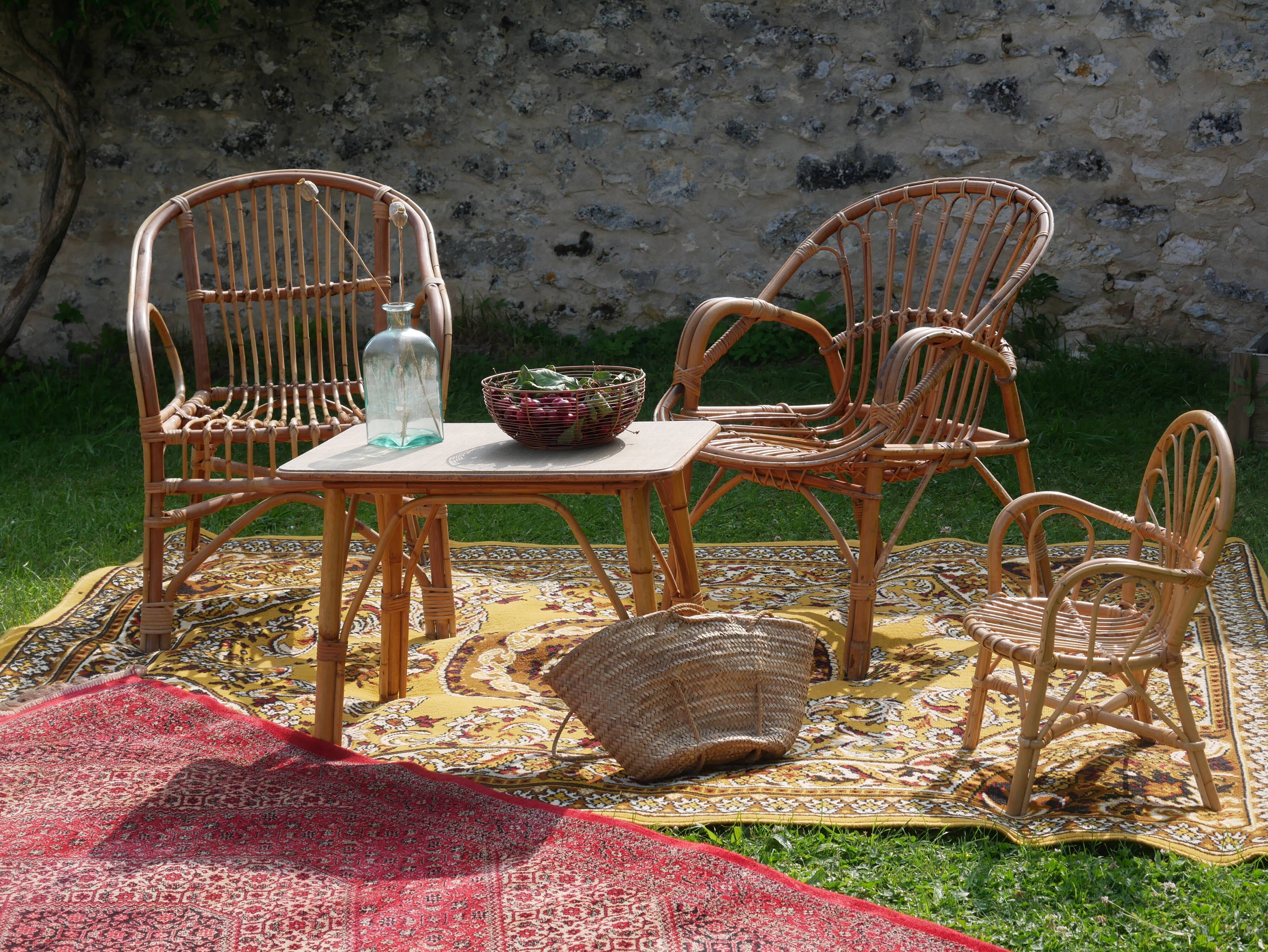 4-piece rattan lounge set