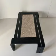 Italian Modern Sculptural Coffee Table with Granite Top & Bentwood Frame,