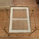 Rolling dessert trolley in gilded brass style Jansen