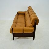 1960s Three-Seat Leather Sofa, Czechoslovakia