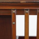 Large Antique Wooden English Book Carousel with Cast Iron Base