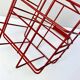 Metal bottle holder basket covered in bright red - caddy for 4 bottles