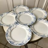 set of 6 flat plates in Iron Earth K&G Lunéville model "Angèle" late 19th century