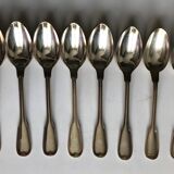 Set of 8 small silver metal spoons