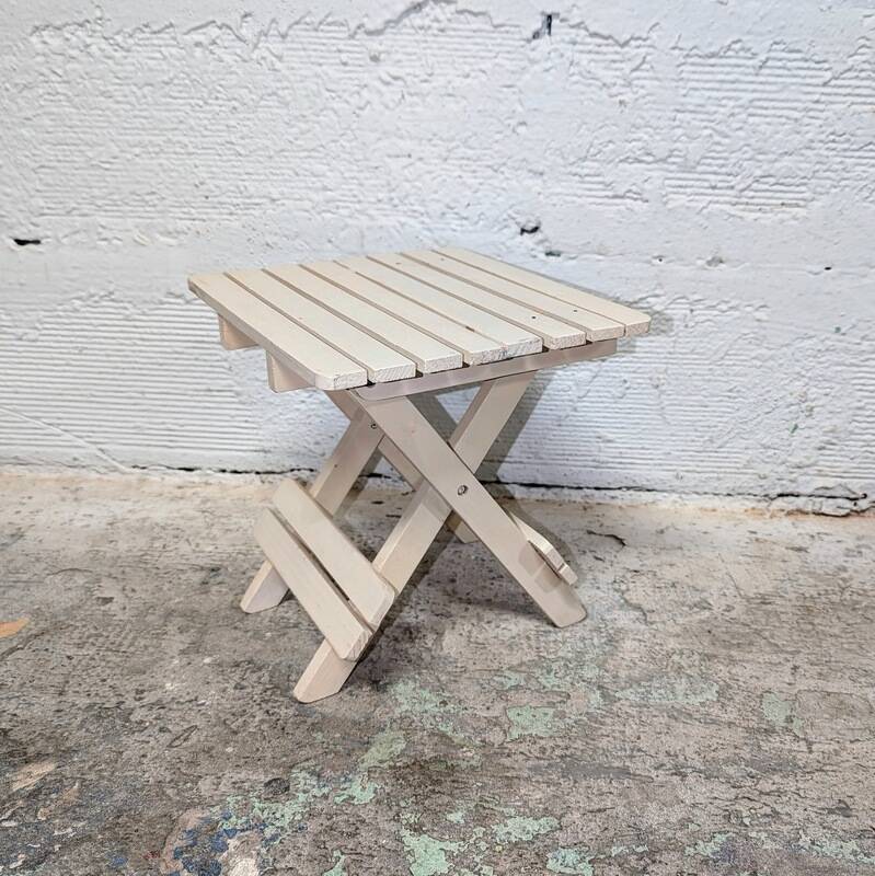 Small folding wooden stool