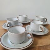 Set of 5 cups and 5 saucers Sarreguemines France