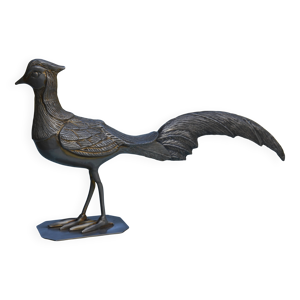 Sculpture paon en laiton