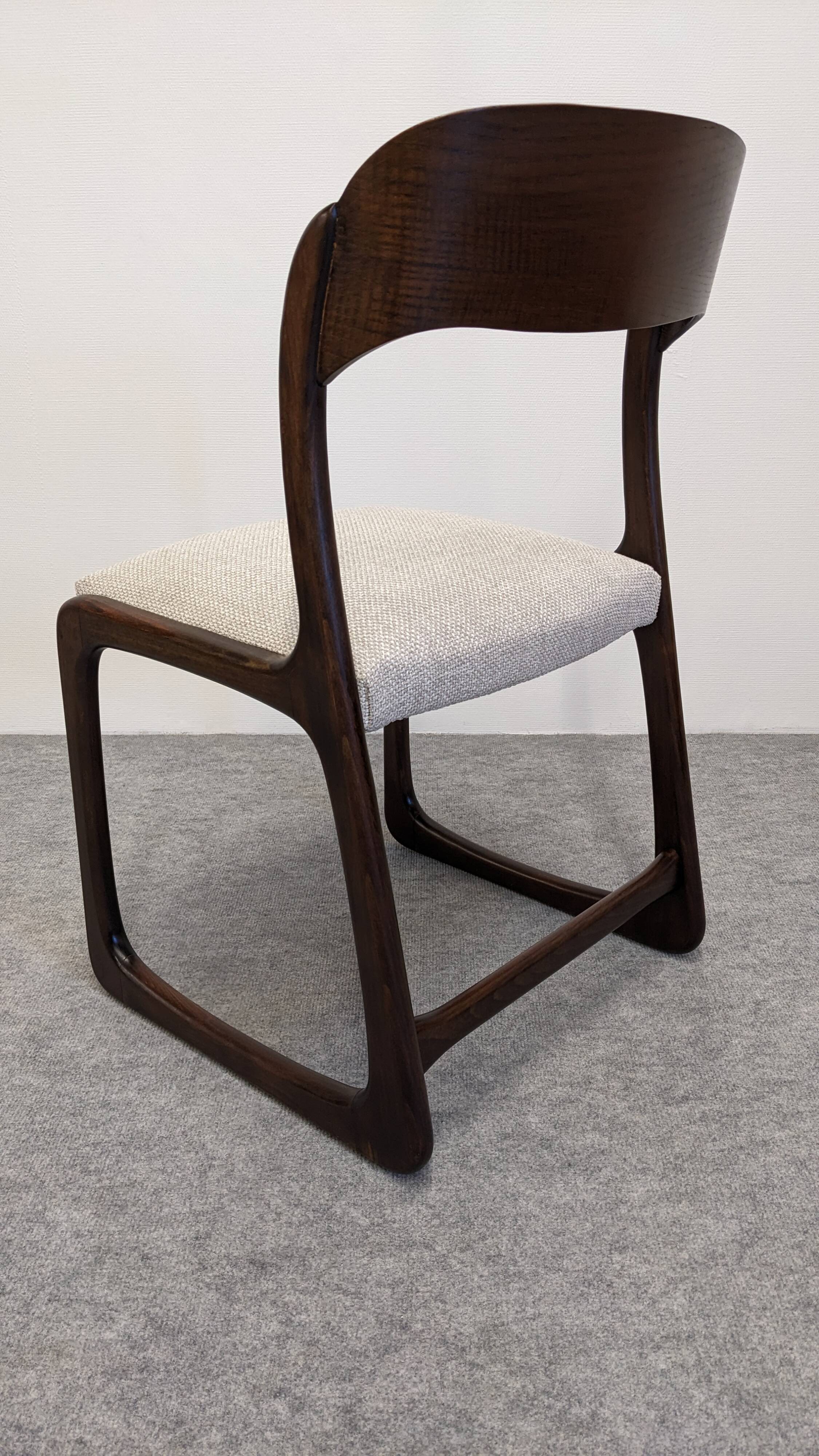 Set of 4 Baumann sled chairs, France circa 1970.