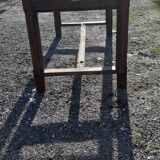 Country farm table xixth in chene, 2 drawers