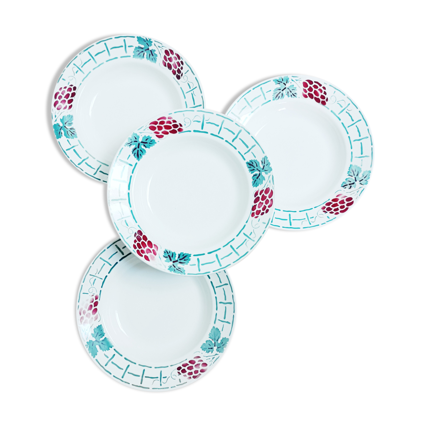 Lot de 4 assiettes creuses Badonviller Meudon