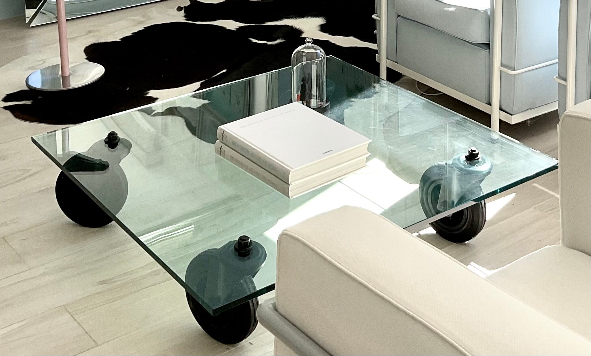 FontanaArte Coffee Table Table with Wheels 100x100cm