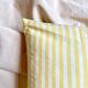 Cushion in striped yellow cotton canvas - 40 cm
