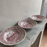 Set of three pink soup plates Fontebasso Made in Italy