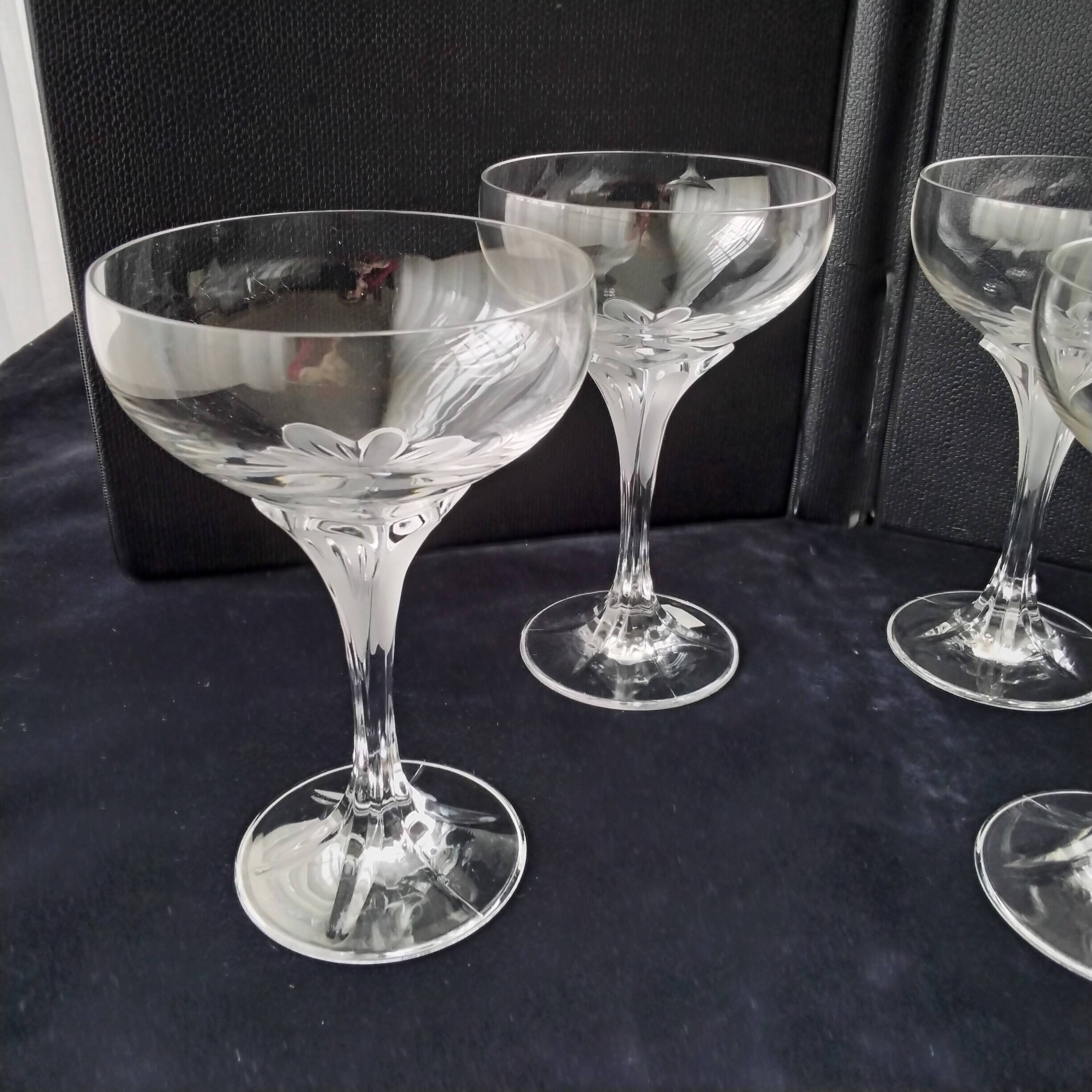 4 Cristal d'Arques Champagne Glasses, Granville Model