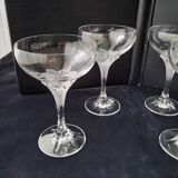 4 Cristal d'Arques Champagne Glasses, Granville Model