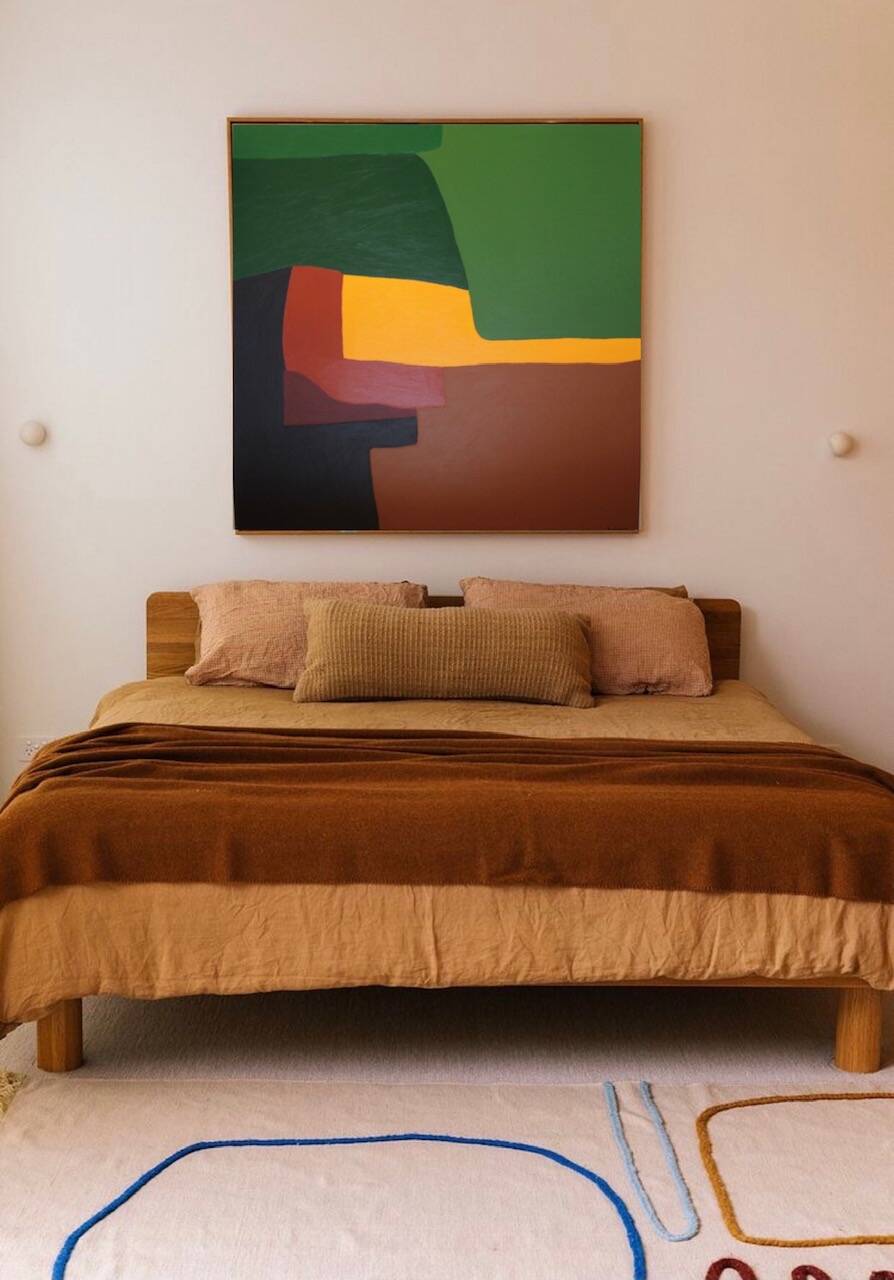 Soothing abstract canvas "Green Palette" 80x80cm