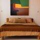 Soothing abstract canvas "Green Palette" 80x80cm