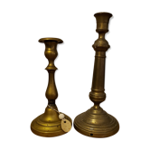 Set of brass type candle holders