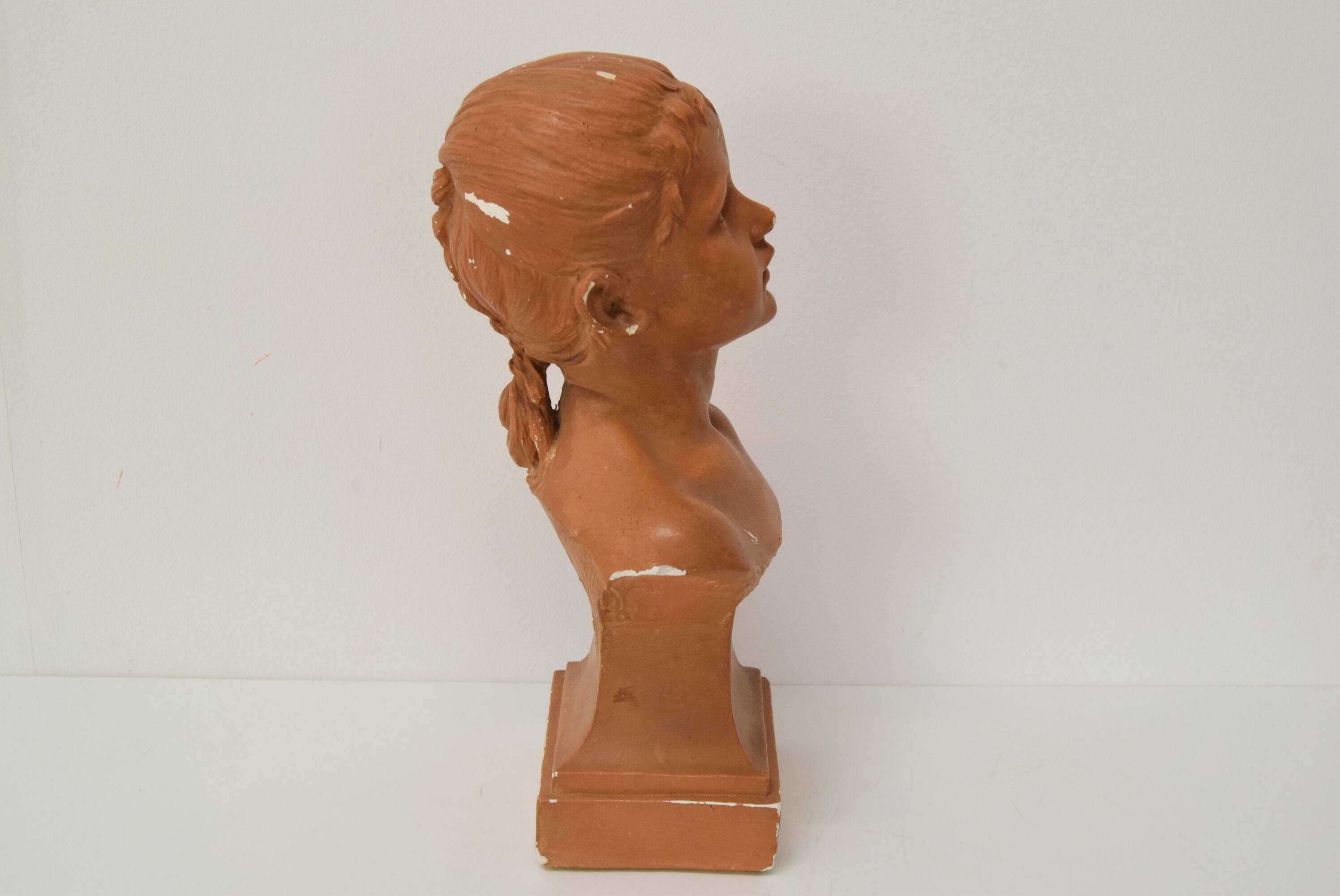 Plaster bust from the Belle Époque period by Jindřich Říha, 1890s.