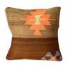 Coussin kilim turque navajo marron, beige et saumon