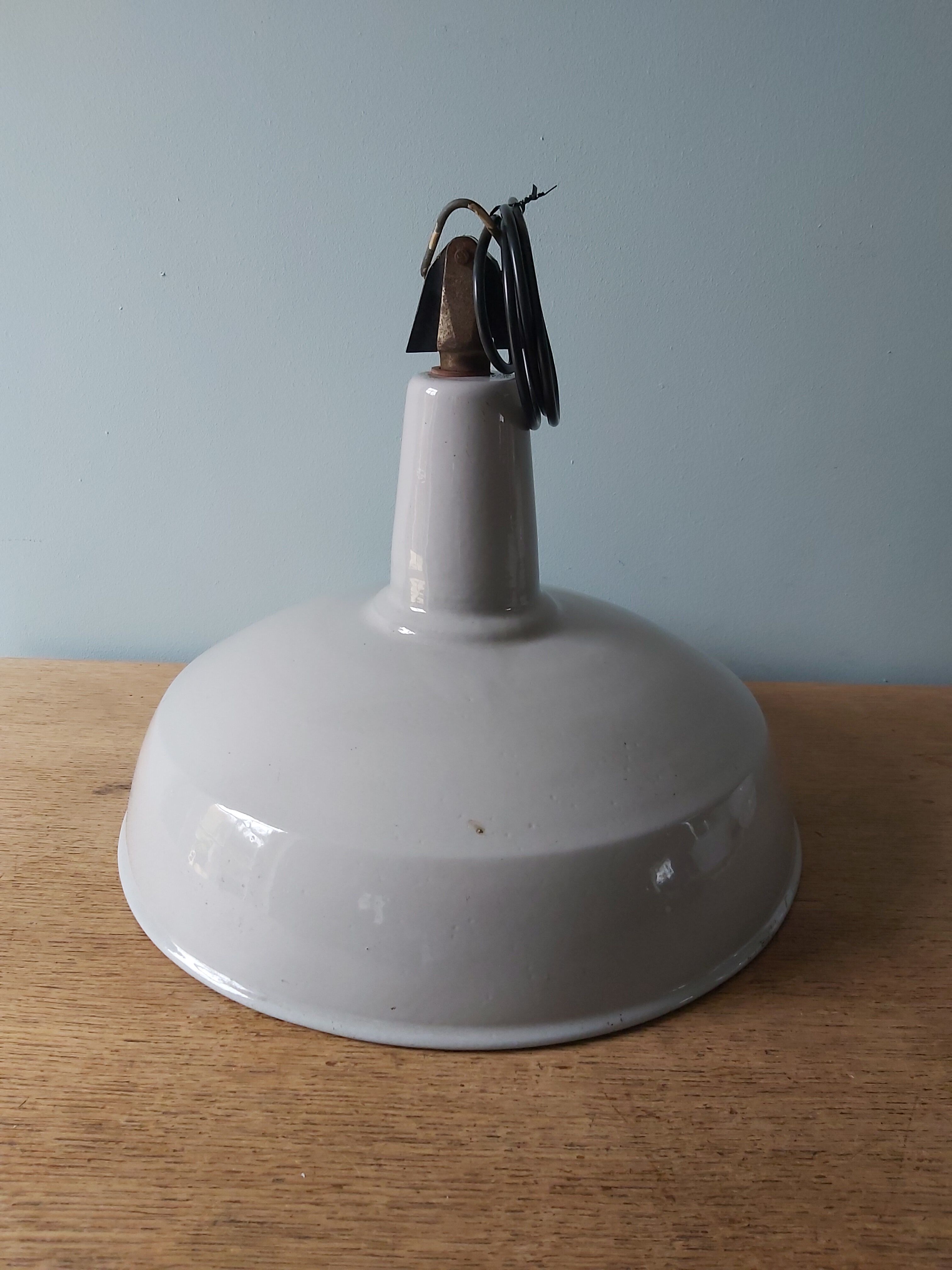 Industrial suspension in gray enamelled sheet, 60s