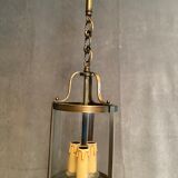 Brass vestibule lantern chandelier and glass cylinder
