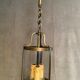 Brass vestibule lantern chandelier and glass cylinder