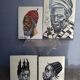 Oil paintings on panel set of 4 Orientalist portrait mid 20th century