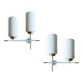 Pair Vintage architectonic wall lamps, 60 years