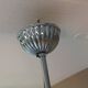 Five-spoke chandelier in chrome-plated metal and structured/vintage glass 60s-70s