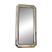 Large vintage Deknudt full length beveled panel mirror – silver and black, Belgium, 1980s