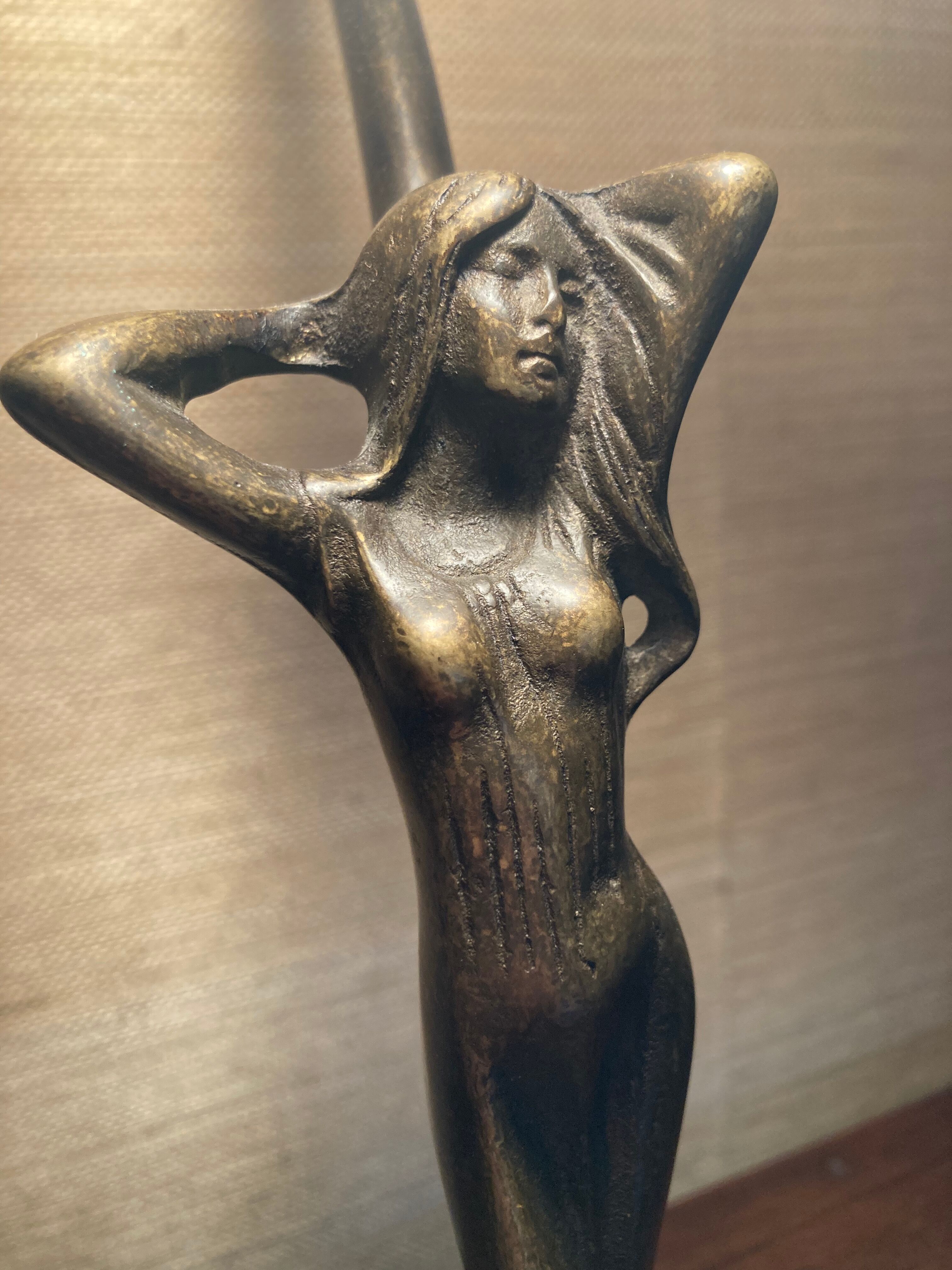 Bronze statuette lamp art deco style