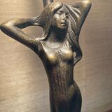 Lampe statuette en bronze style art déco