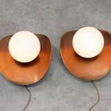 Vintage German Wall Lamps in Copper Plating from Ist Ellux, 1980s, set of 2