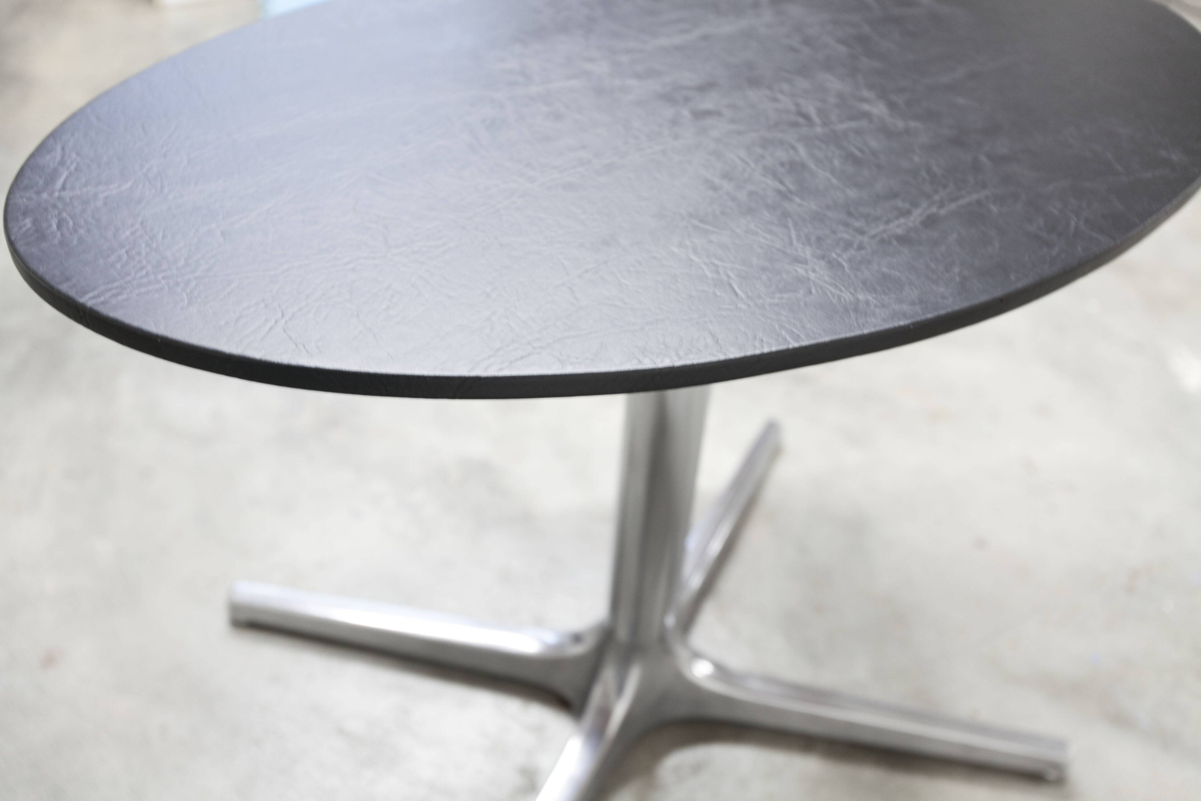 Roche Bobois oval table 1970 smoked glass chrome legs 152x117 cm