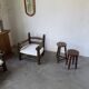 Pair of antique stools with turned legs.
