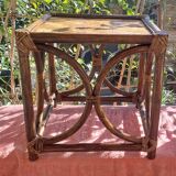 Glazed honey-colored bamboo coffee table Pier Import 1980